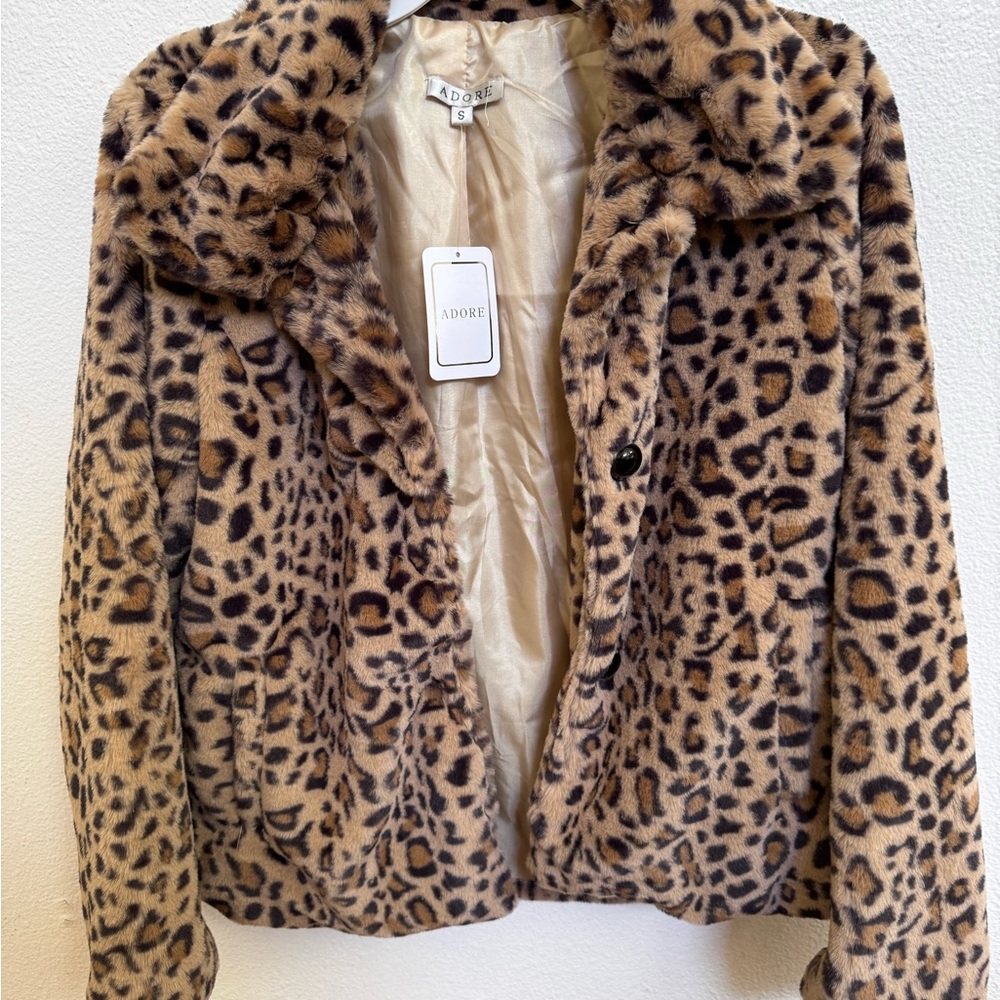 Adore Teddy Jacket Tan and Brown Faux Fur